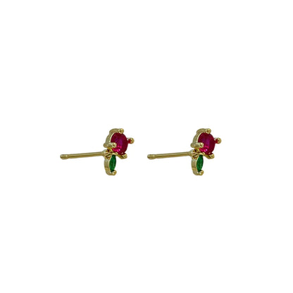 Simple Style Butterfly Copper Inlay Ear Studs