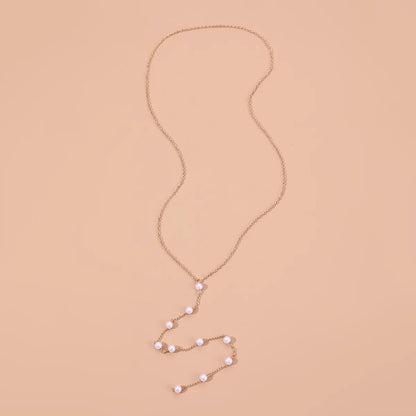 Simple Style Butterfly Imitation Pearl Alloy Wholesale Pendant Necklace