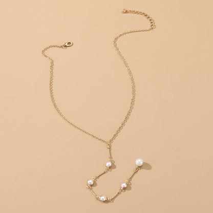 Simple Style Butterfly Imitation Pearl Alloy Wholesale Pendant Necklace