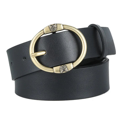 Simple Style Butterfly Pu Leather Alloy Women'S Leather Belts