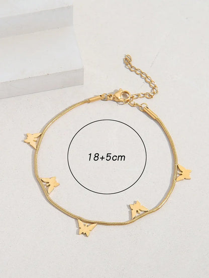 Simple Style Butterfly Stainless Steel 18k Gold Plated Bracelets