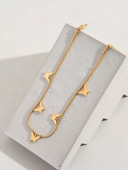 Simple Style Butterfly Stainless Steel 18k Gold Plated Bracelets