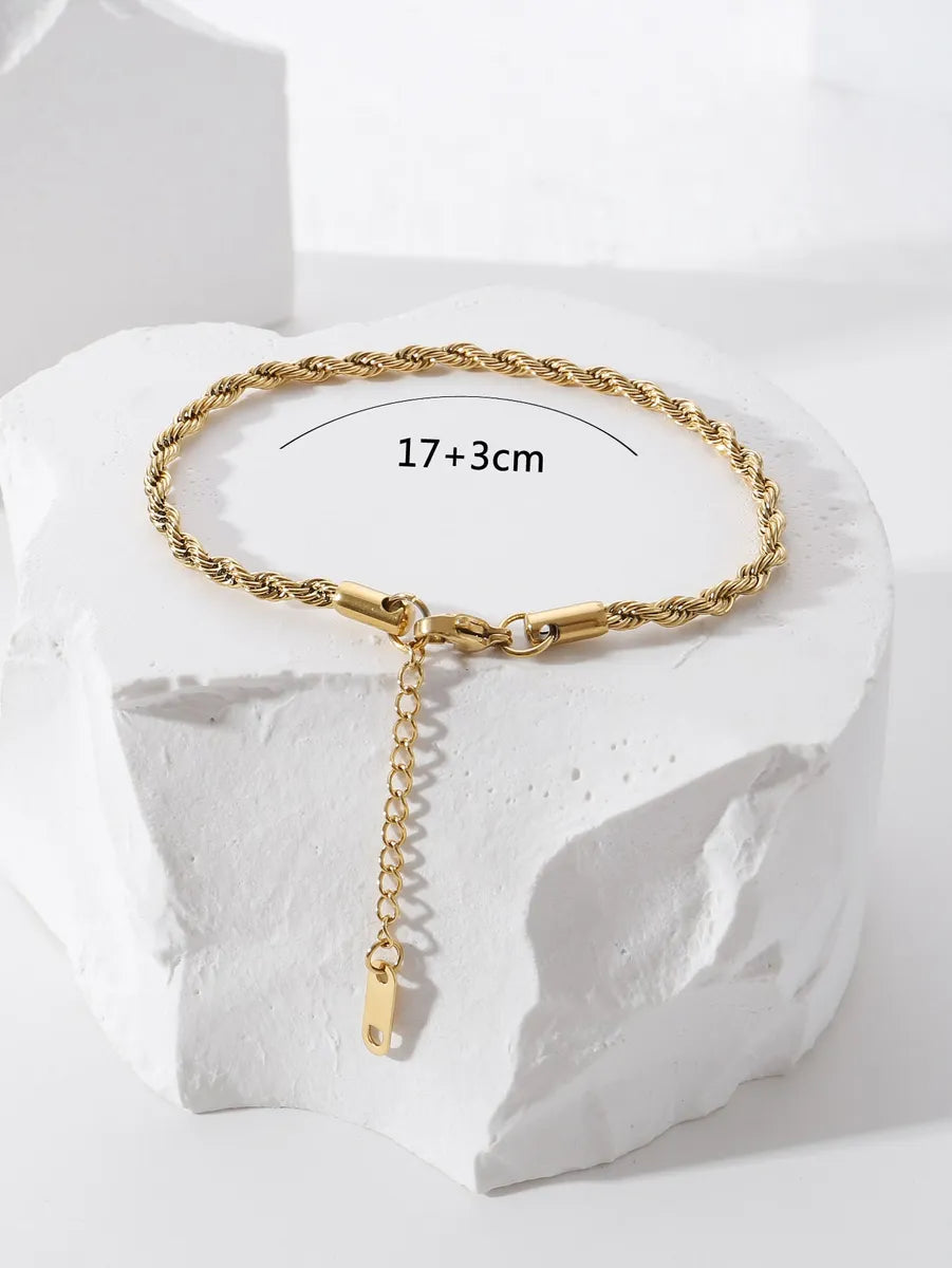 Simple Style Butterfly Stainless Steel 18k Gold Plated Bracelets