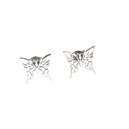 Simple Style Butterfly Stainless Steel Hollow Out Ear Studs 1 Pair