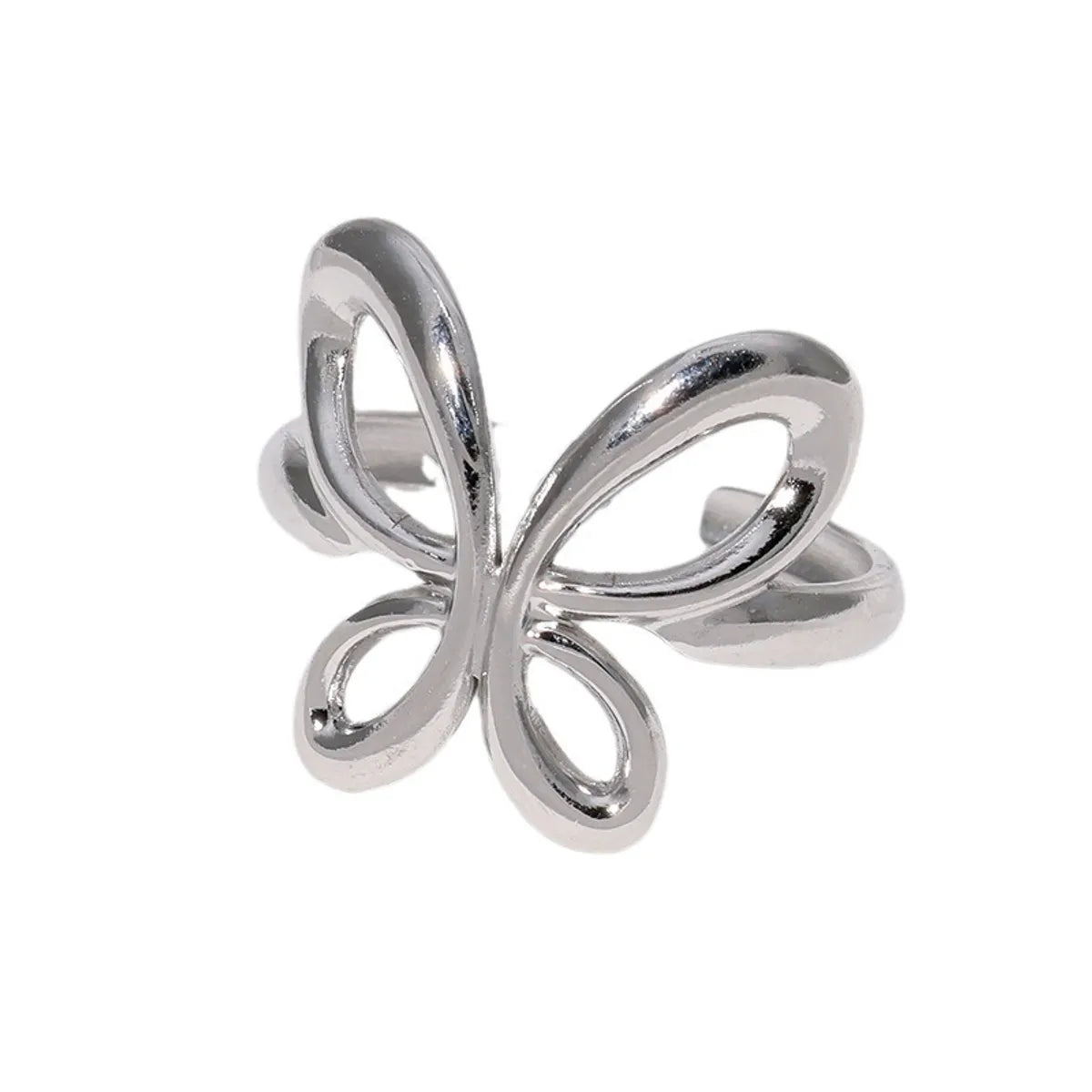 304 Stainless Steel 18K Gold Plated Simple Style Plating Butterfly Open Rings