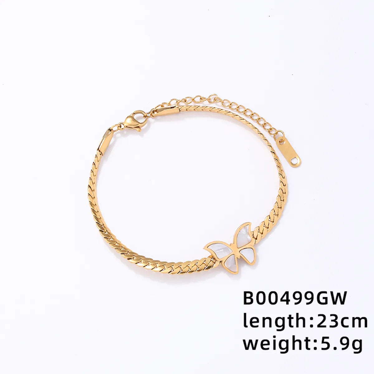 Simple Style Butterfly Stainless Steel Titanium Steel Plating Inlay Shell Gold Plated Jewelry Set