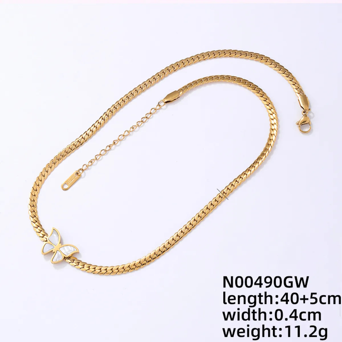 Simple Style Butterfly Stainless Steel Titanium Steel Plating Inlay Shell Gold Plated Jewelry Set