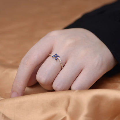 Simple Style Butterfly Sterling Silver Plating Inlay Zircon 14k Gold Plated Rhodium Plated Rings