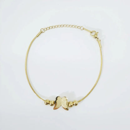 Simple Style Butterfly Titanium Steel Plating 18k Gold Plated Bracelets