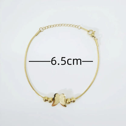 Simple Style Butterfly Titanium Steel Plating 18k Gold Plated Bracelets