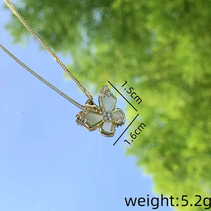 Simple Style Butterfly Turquoise Copper Wholesale Pendant Necklace