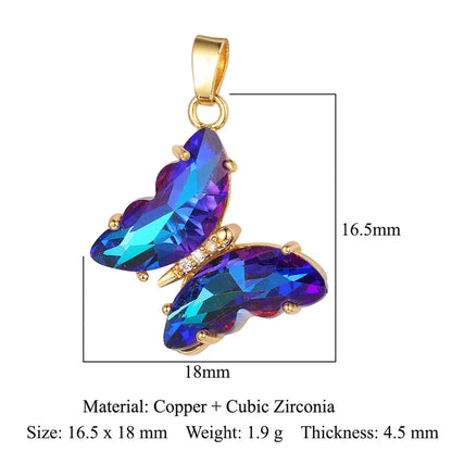 Simple Style Butterfly Copper Inlay Zircon Charms Jewelry Accessories