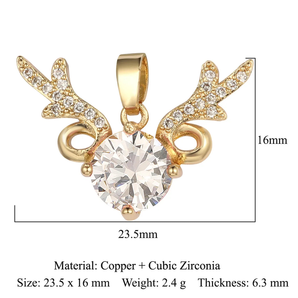 Simple Style Butterfly Copper Inlay Zircon Charms Jewelry Accessories