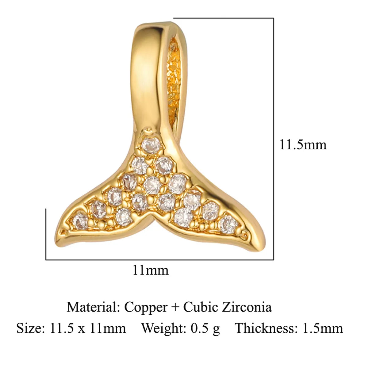 Simple Style Butterfly Copper Inlay Zircon Charms Jewelry Accessories