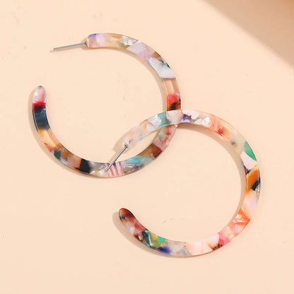 1 Pair Simple Style C Shape Acetic Acid Sheets Ear Studs