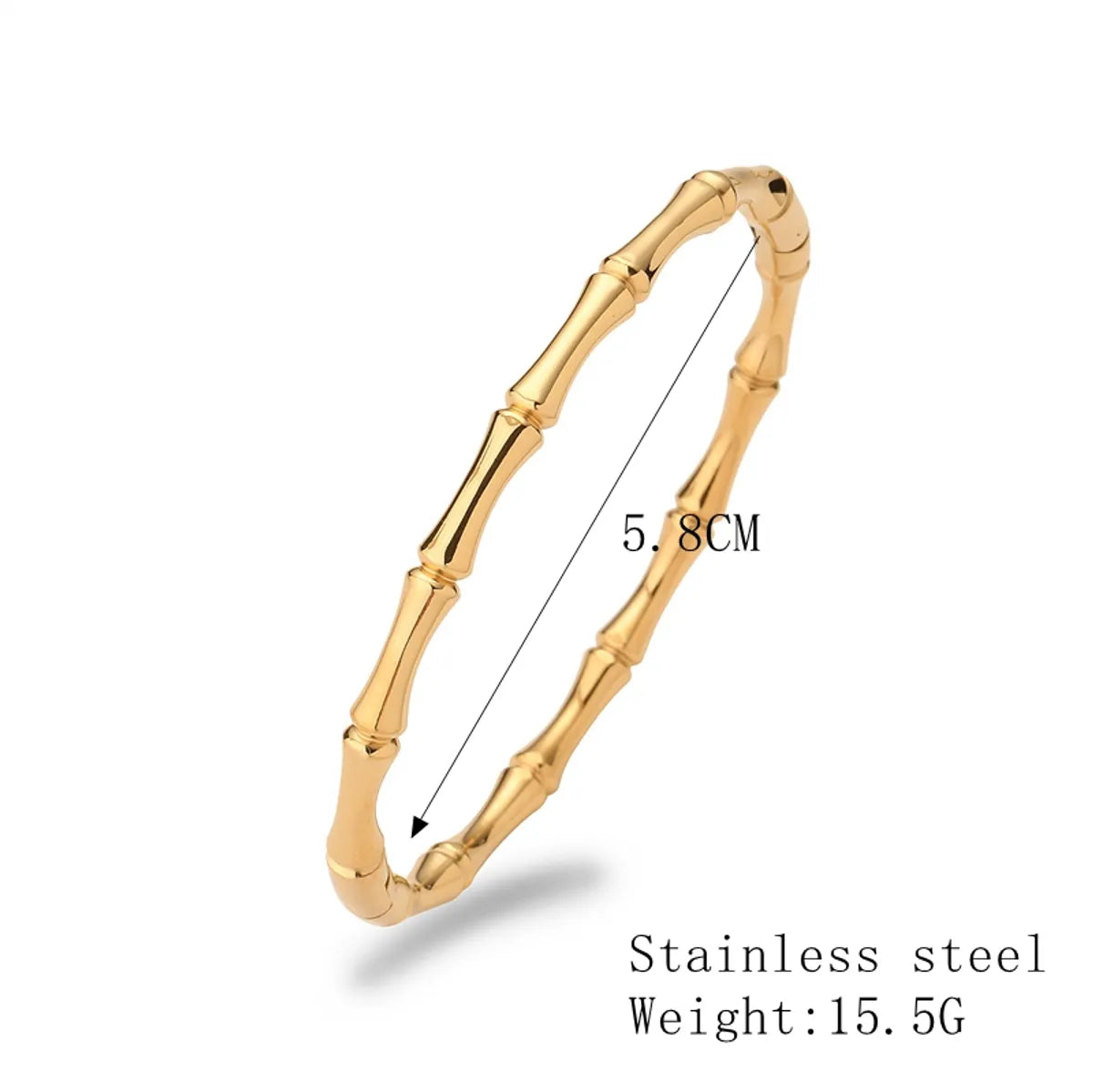 Simple Style C Shape Bamboo Joint Solid Color Titanium Steel Cuff Bracelets Bangle In Bulk