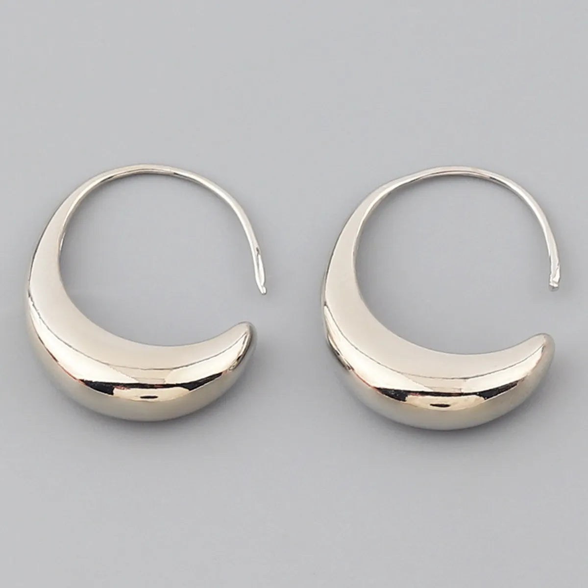 Simple Style C Shape Metal Copper Earrings