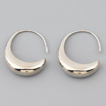 Simple Style C Shape Metal Copper Earrings