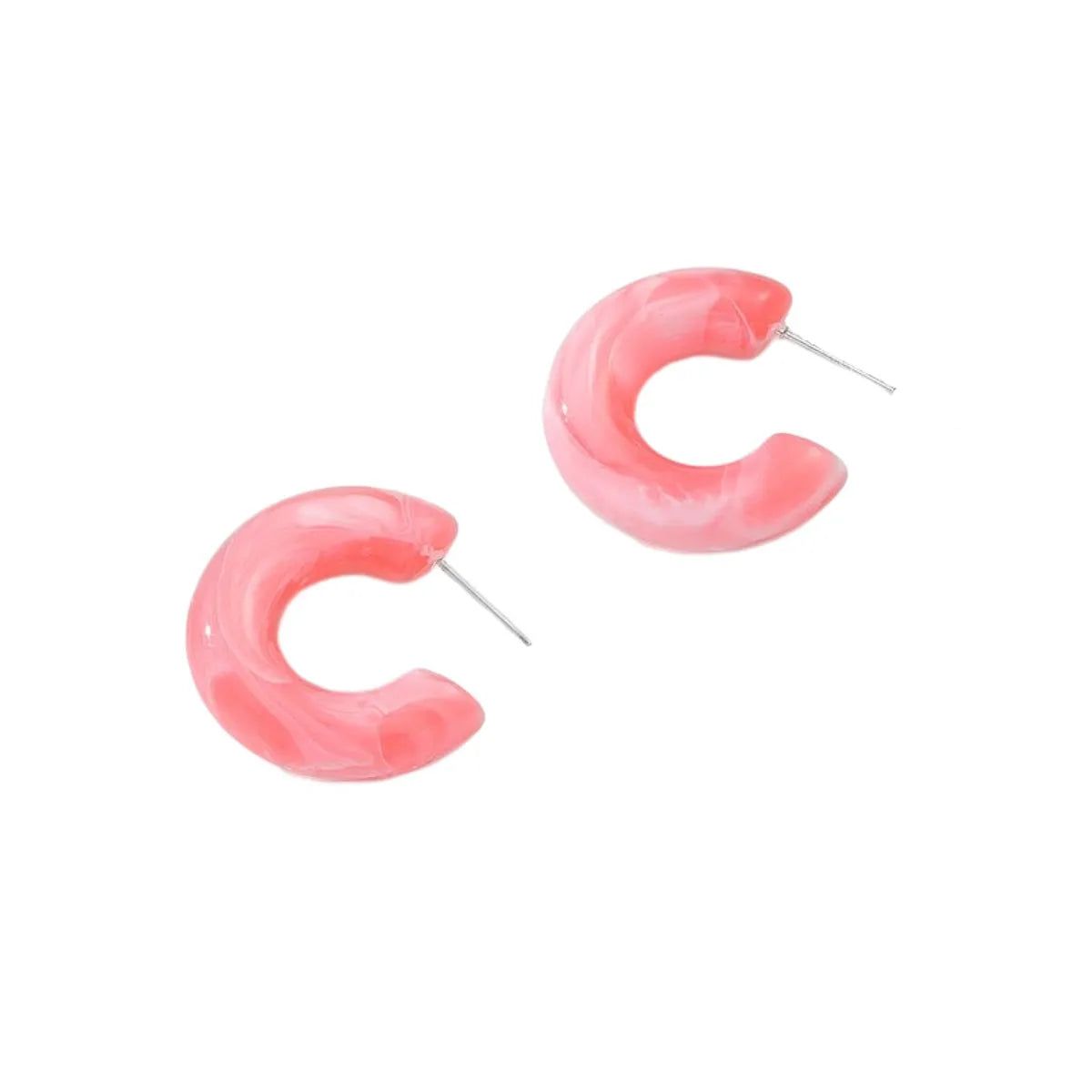 1 Pair Simple Style C Shape Resin Ear Studs