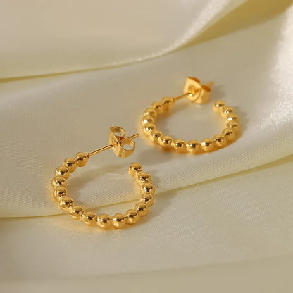 Simple Style C Shape Plating Stainless Steel Gold Plated Ear Studs