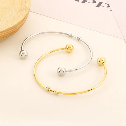 Simple Style C Shape Stainless Steel 18K Gold Plated Bangle In Bulk