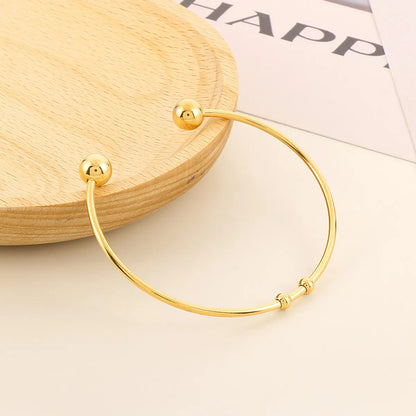 Simple Style C Shape Stainless Steel 18K Gold Plated Bangle In Bulk