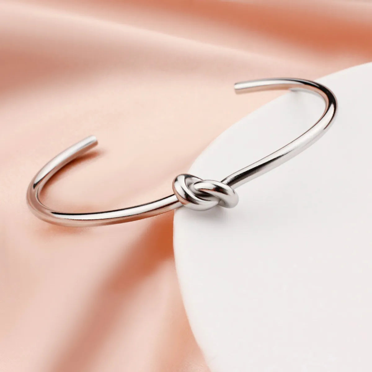 Simple Style C Shape Stainless Steel Titanium Steel Plating Rose Gold Plated Gold Plated Silver Plated Bangle