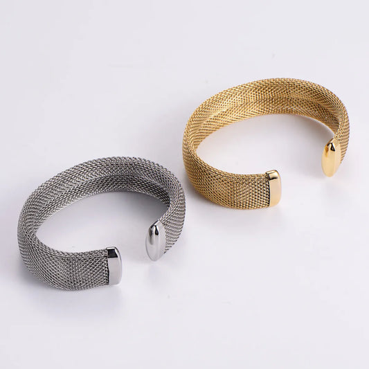 Simple Style C Shape Titanium Steel Plating Bangle