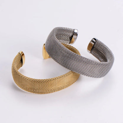 Simple Style C Shape Titanium Steel Plating Bangle