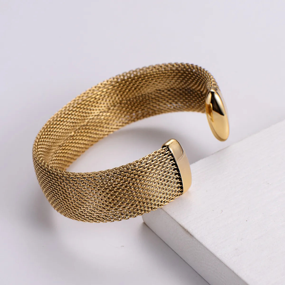 Simple Style C Shape Titanium Steel Plating Bangle