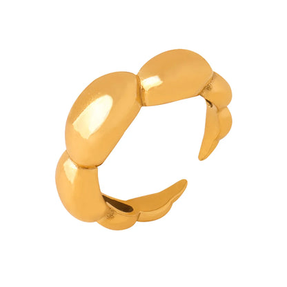 Simple Style C Shape Titanium Steel Plating 18k Gold Plated Open Rings