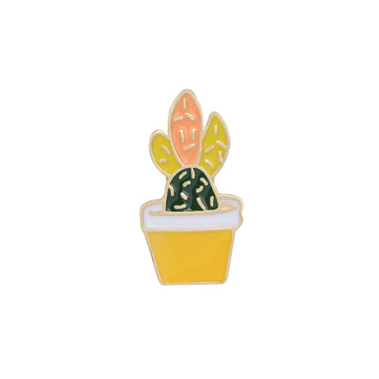 Simple Style Cactus Alloy Enamel Metal Unisex Brooches