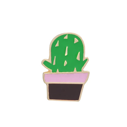 Simple Style Cactus Alloy Enamel Metal Unisex Brooches