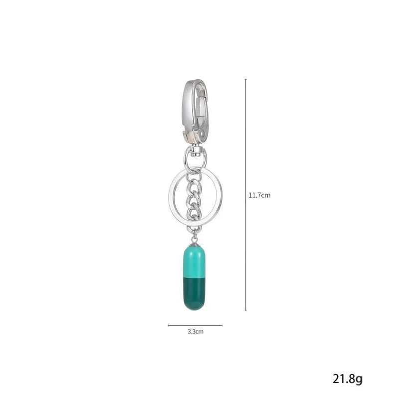 Simple Style Capsule Titanium Steel Unisex Bag Pendant Keychain