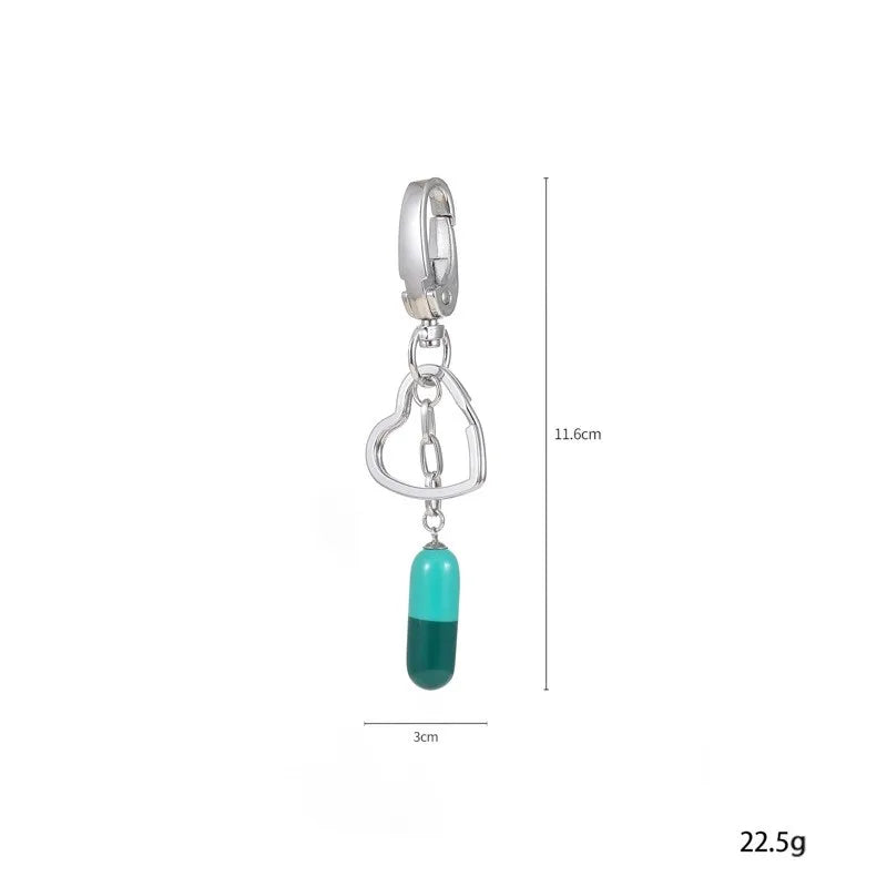 Simple Style Capsule Titanium Steel Unisex Bag Pendant Keychain