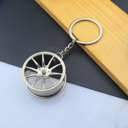 Simple Style Car Wheel Metal Unisex Bag Pendant Keychain