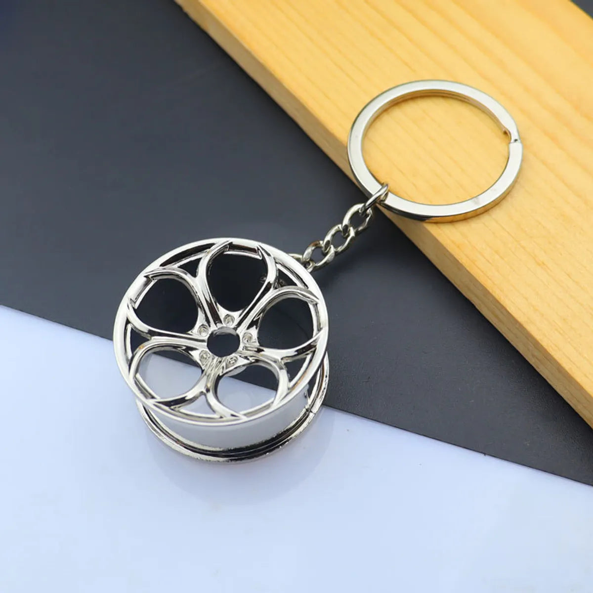 Simple Style Car Wheel Metal Unisex Bag Pendant Keychain