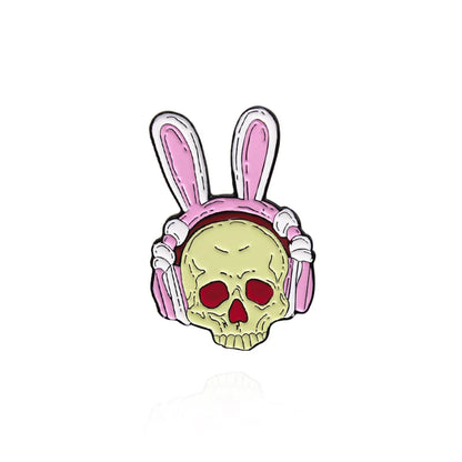 Simple Style Cartoon Character Alloy Skull Brooches