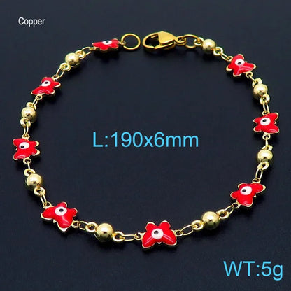 Copper 18K Gold Plated Simple Style Chain Cartoon Character Bracelets