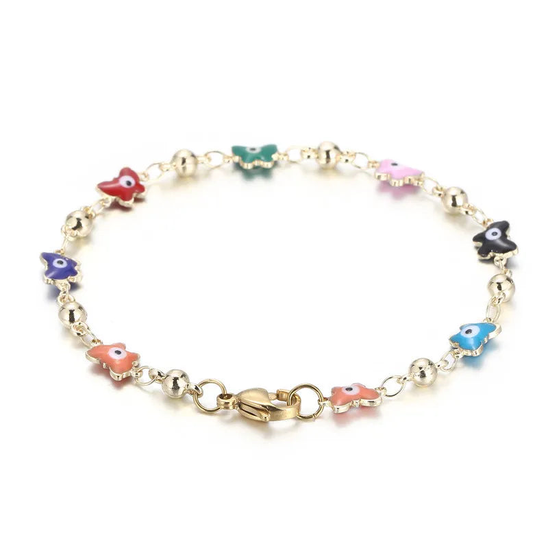 Copper 18K Gold Plated Simple Style Chain Cartoon Character Bracelets