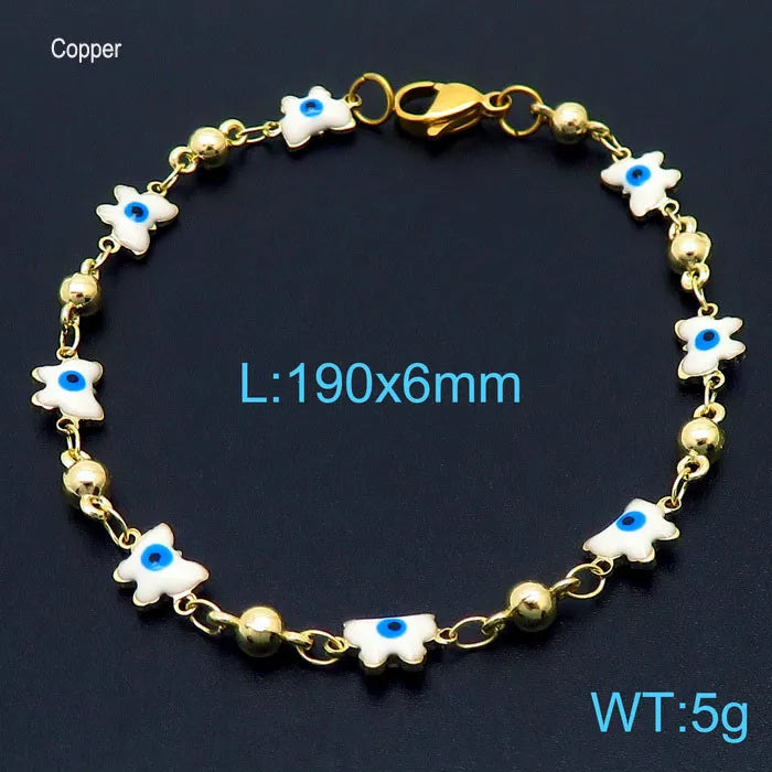 Copper 18K Gold Plated Simple Style Chain Cartoon Character Bracelets