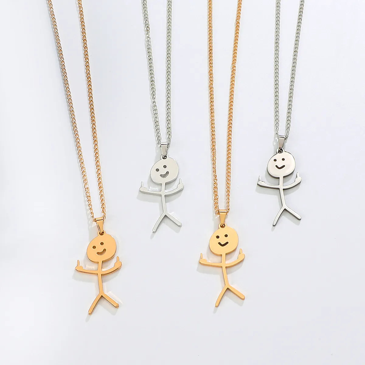 Simple Style Cartoon Character Stainless Steel Pendant Necklace Plating Stainless Steel Necklaces 1 Piece