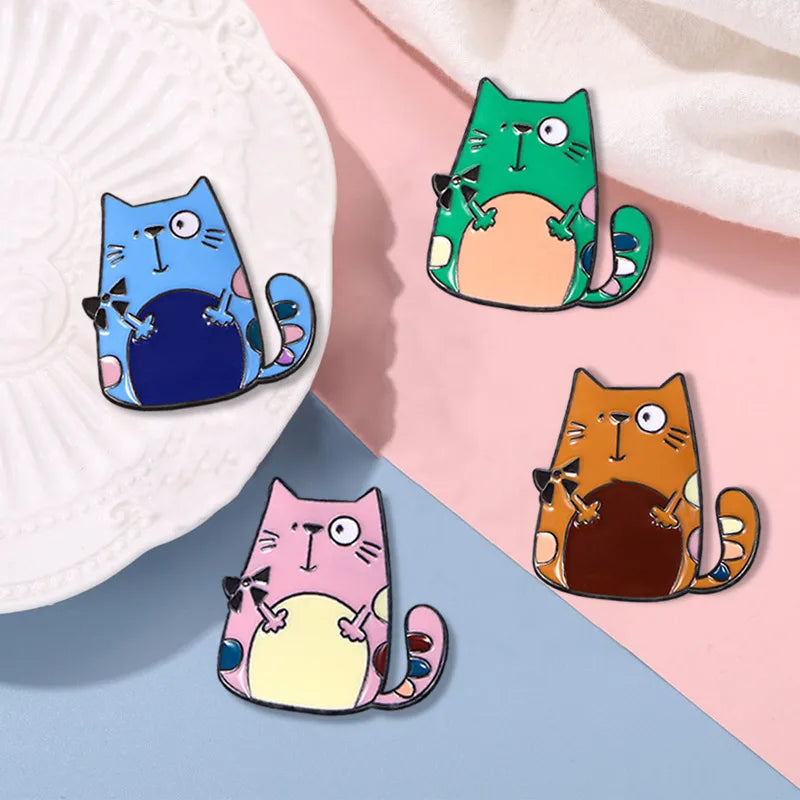 Simple Style Cat Alloy Enamel Unisex Brooches