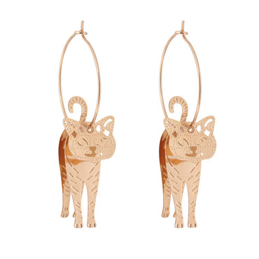 1 Pair Simple Style Cat Plating Alloy Dangling Earrings