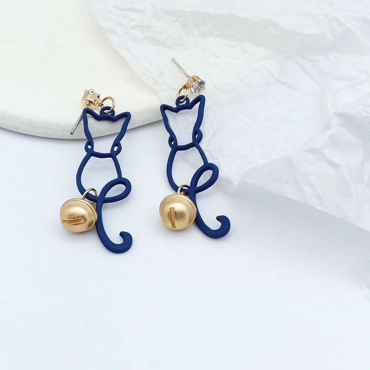 Simple Style Cat Alloy Stoving Varnish Drop Earrings