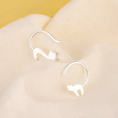 Simple Style Cat Copper Plating Ear Studs 1 Pair