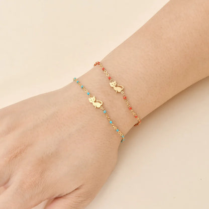 Simple Style Cat Stainless Steel Plating 18k Gold Plated Bracelets