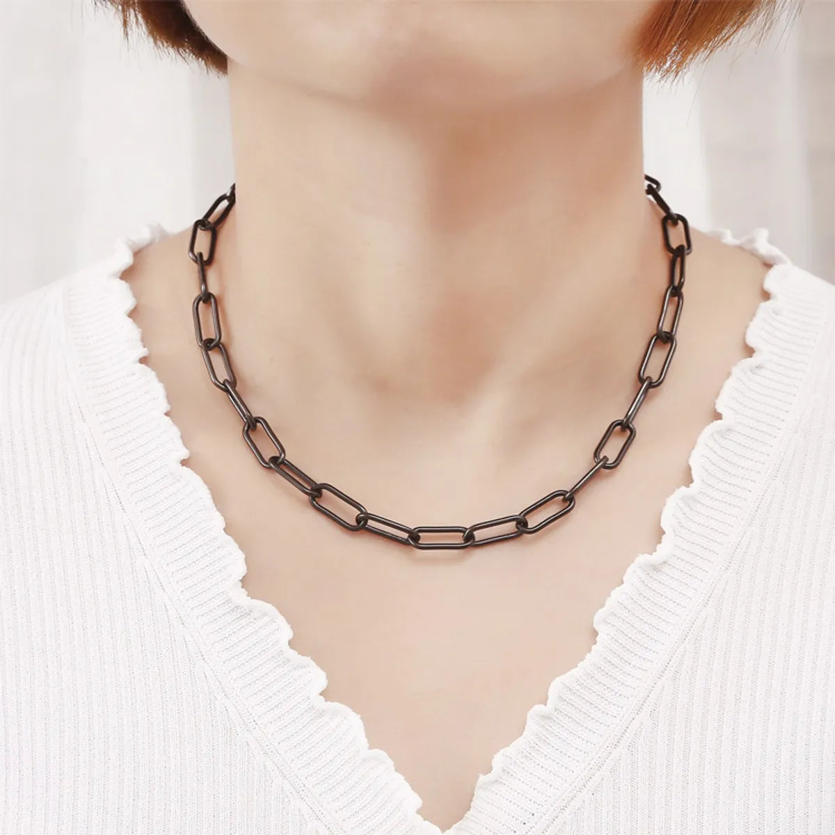 Simple Style Chains Print Stainless Steel Plating Necklace