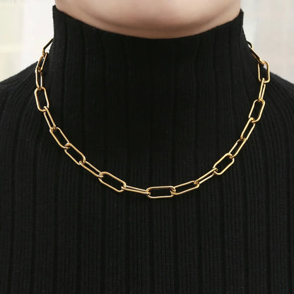 Simple Style Chains Print Stainless Steel Plating Necklace