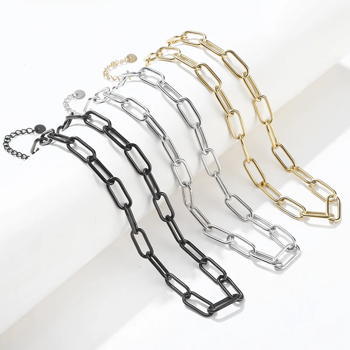 Simple Style Chains Print Stainless Steel Plating Necklace